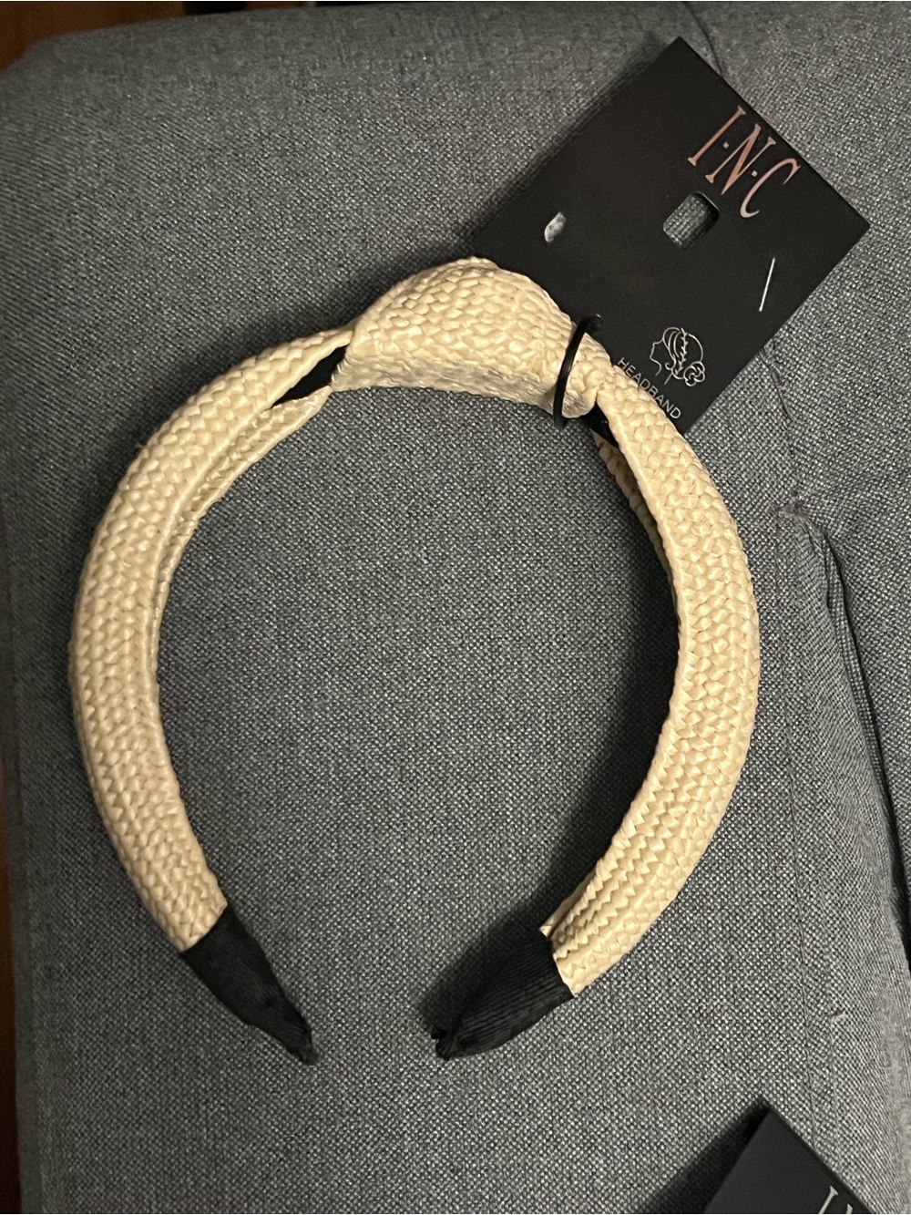 INC International Concepts Cream Braided Headband